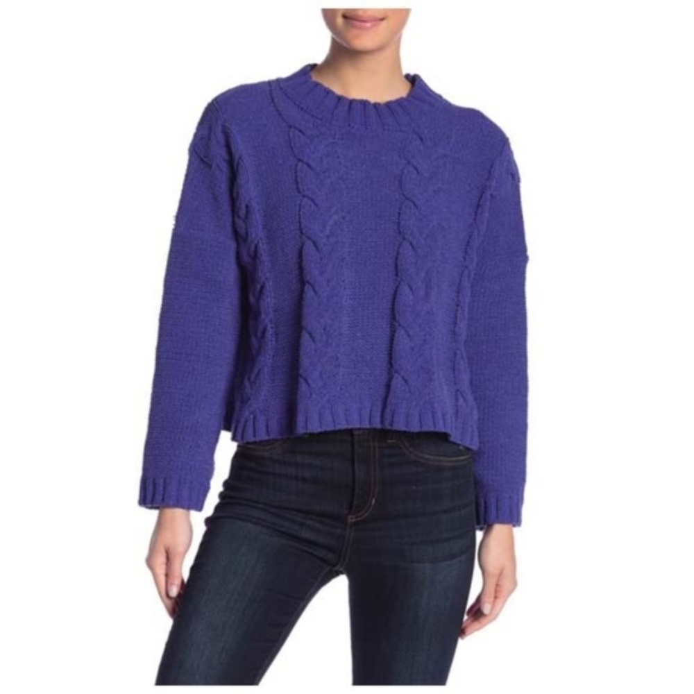 Cotton Emporium Chenille Cable Mock Neck Sweater - Picture 3 of 4